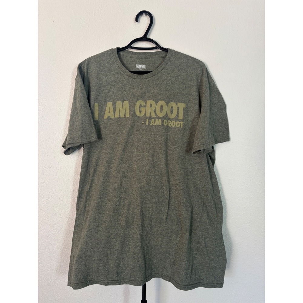 Marvel Guardians of the Galaxy I Am Groot Graphic T-Shirt XL Heather Olive Green